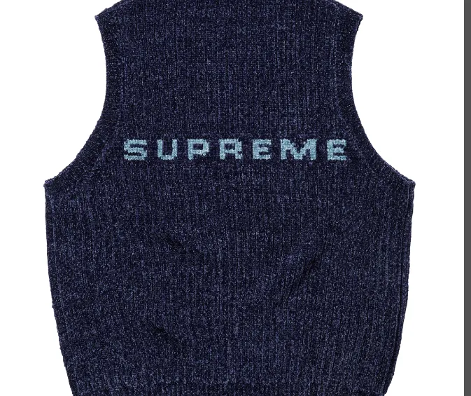 24 FW V Knitted Tank Top Black Treasure Blue S M L XL