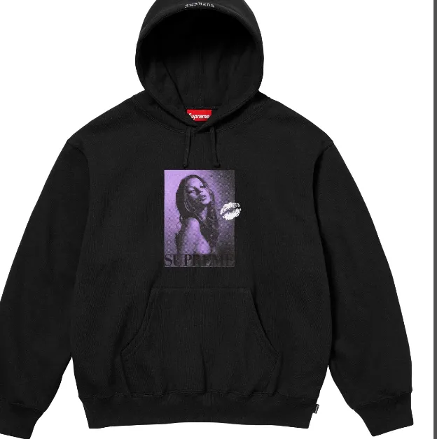 24FW Hooded Kate Moss Chest Portrait Hoodie Black Light Grey Royal Blue S M L XL