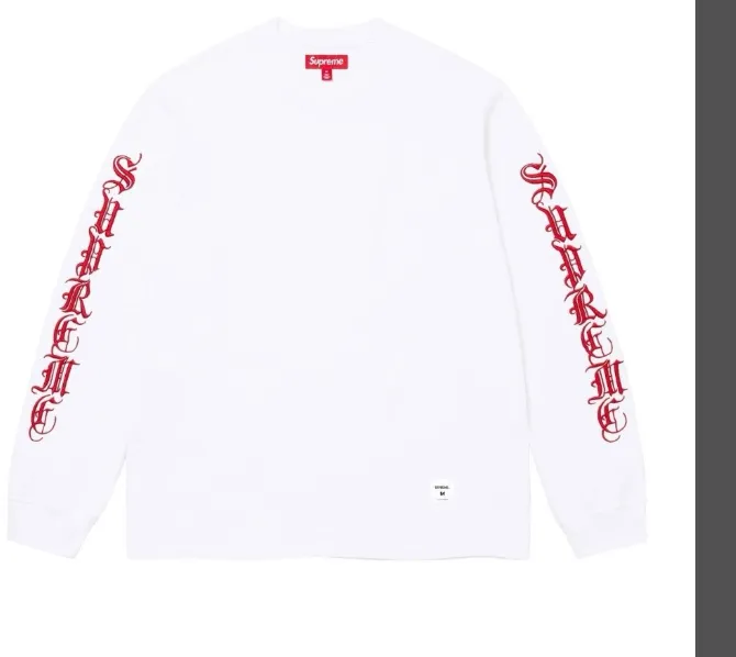 FW24 OLD English LS TEE Gothic Long Sleeve Black and White S-XL