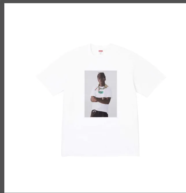 FW24 Tyler The Creator Tee Portrait Printed Round Neck Short Sleeve T Black and White S M L XL