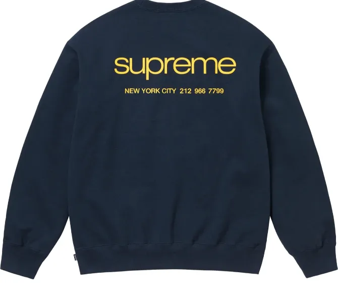 NYC Crewneck Hoodie Black Sapphire S M L XL