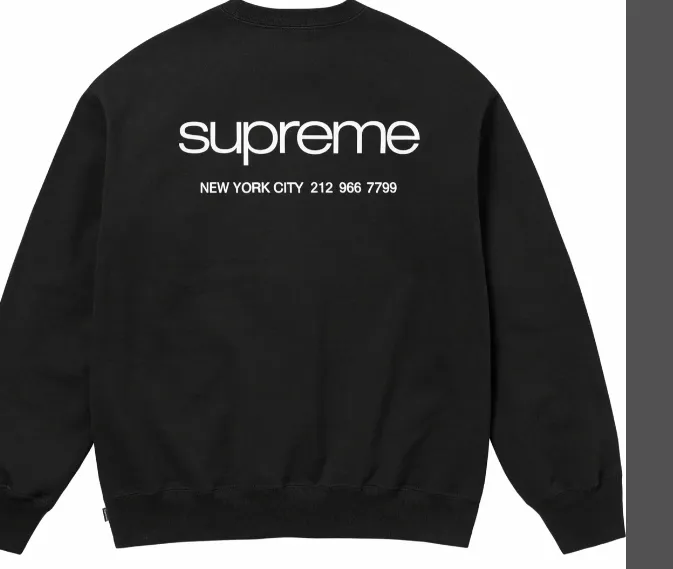 NYC Crewneck Hoodie Black Sapphire S M L XL