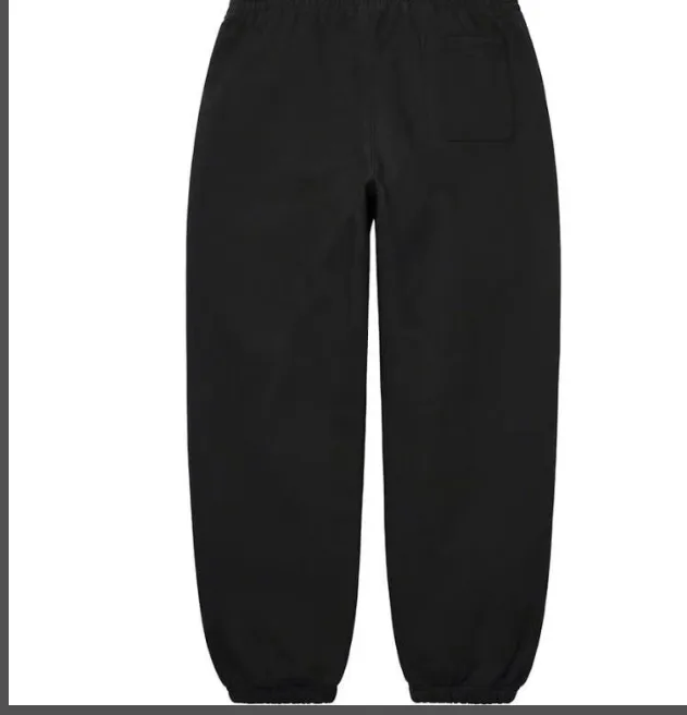 22FW Satin Applique Sweatpants with large logo and plush cotton sweatpants, black floral gray, navy blue, red, S M L XL