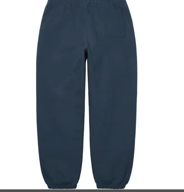 22FW Satin Applique Sweatpants with large logo and plush cotton sweatpants, black floral gray, navy blue, red, S M L XL