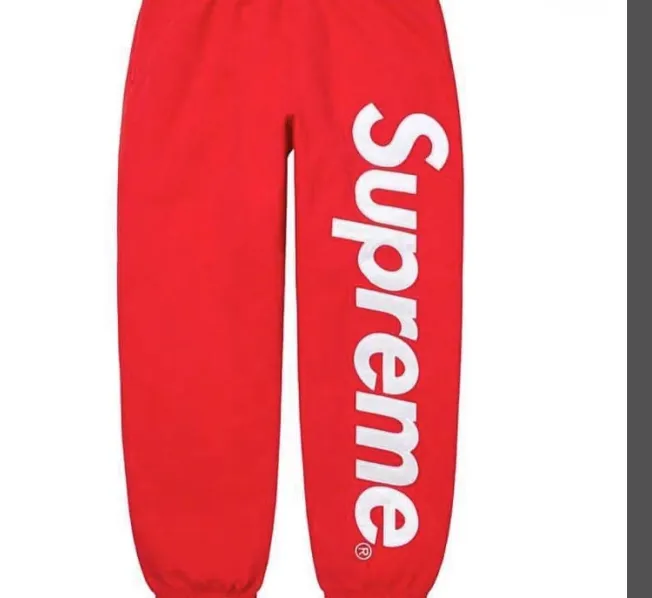 22FW Satin Applique Sweatpants with large logo and plush cotton sweatpants, black floral gray, navy blue, red, S M L XL