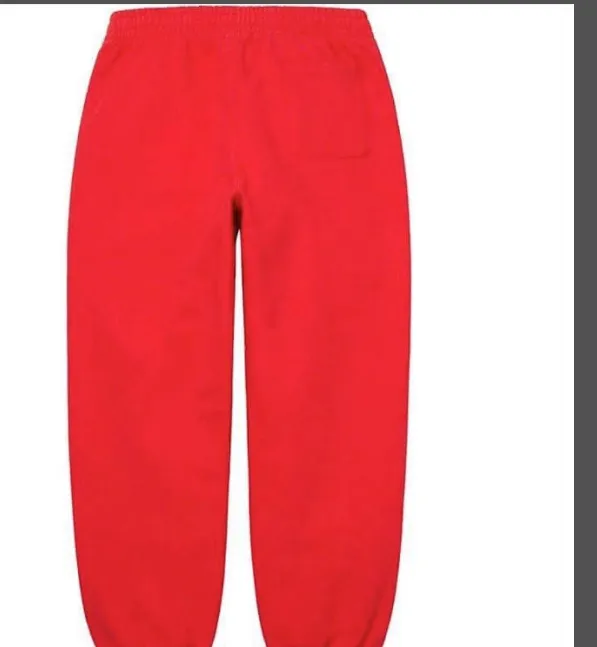 22FW Satin Applique Sweatpants with large logo and plush cotton sweatpants, black floral gray, navy blue, red, S M L XL