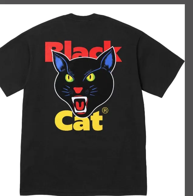 24 BLACK CAT Black Cat TEE Black and White S M L XL