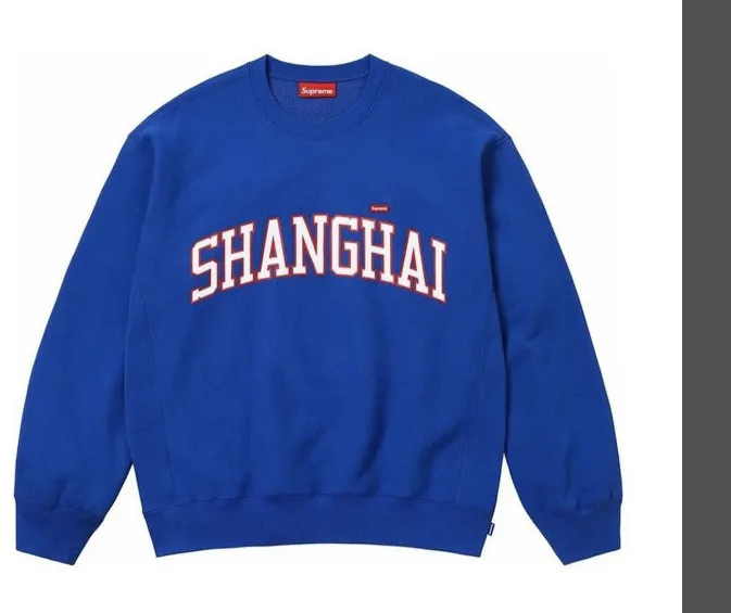 24SS Shop Crewneck City Limited Shanghai Open Round Neck 4-pin 6-Thread Hoodie Royal Blue Shanghai Royal Blue Paris Pink Milan Black Los Angeles White Chicago