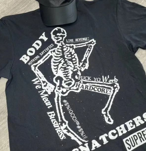 SS23 BODY SNATCHERS TEE Back Skull Print Black and White S M L XL