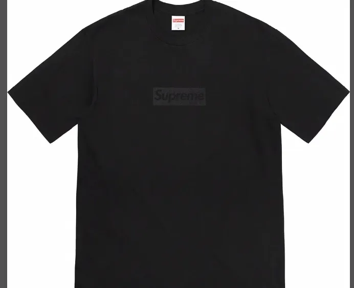 23SS Tonal Box Logo Tee Same Color Bogo Short sleeved T-shirt Black and White S M L XL