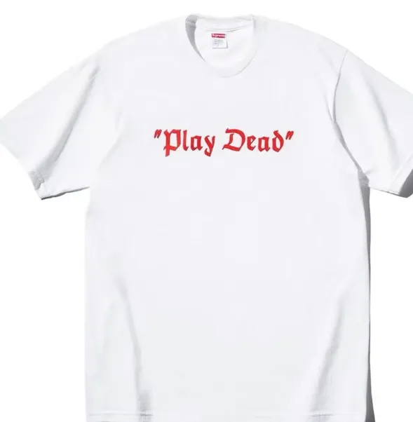 "Play Dead" Tee Video Commemorative Box Logo Short sleeved T-shirt FW22 White S M L XL