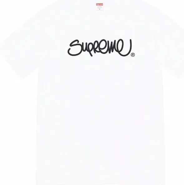 22ss Handstyle Tee Line Straw Font Logo Round Neck Short sleeved T-shirt Black and White S M L XL