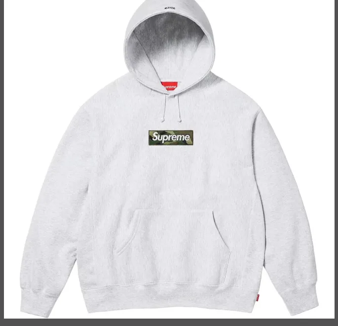 23Fw Box Logo Hooded Light Flower Grey Black White Red S M L XL