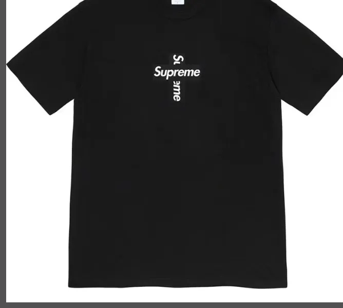 CROSS BOX LOGO Short sleeved T-shirt Black White S M L XL