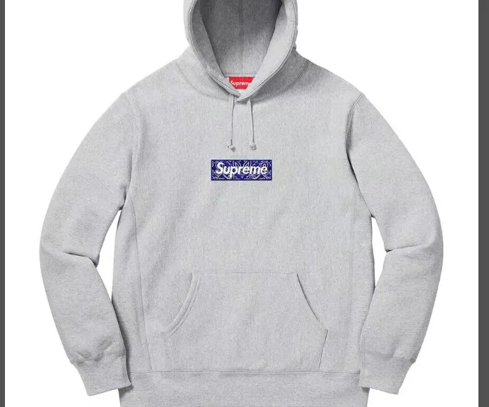 19FW Bandana Box Logo Hoodie Cashew Flower Hoodie Black Grey S M L XL