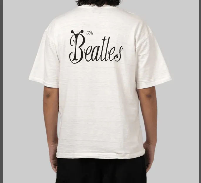 Human Made Beatles T-shirt Retro American Beatles Rock Band Celebrity Portrait English Printed Bamboo Cotton Short sleeved T-shirt White S M L XL