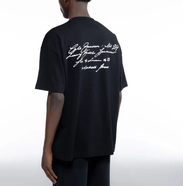 Cole Buxton Straw Slogan Letter Logo Printed Short Sleeve T-shirt Black White Coffee S-XL Size