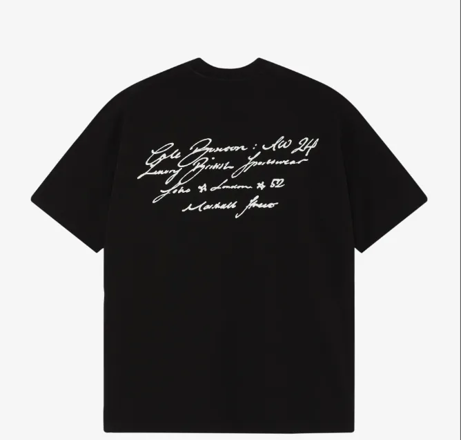 Cole Buxton Straw Slogan Letter Logo Printed Short Sleeve T-shirt Black White Coffee S-XL Size