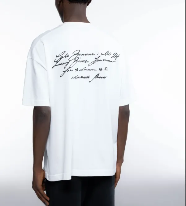 Cole Buxton Straw Slogan Letter Logo Printed Short Sleeve T-shirt Black White Coffee S-XL Size