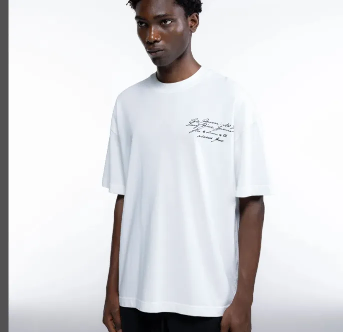 Cole Buxton Straw Slogan Letter Logo Printed Short Sleeve T-shirt Black White Coffee S-XL Size