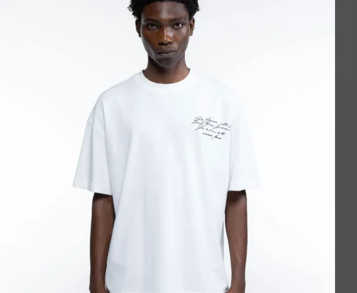 Cole Buxton Straw Slogan Letter Logo Printed Short Sleeve T-shirt Black White Coffee S-XL Size