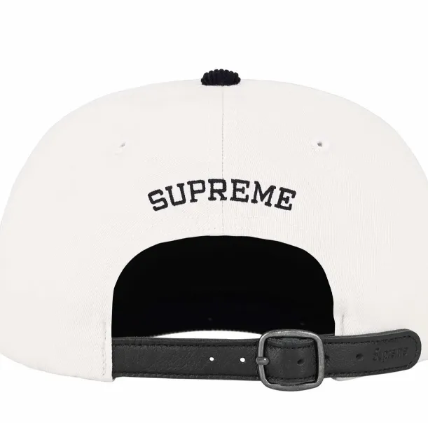 24SS 2-TONE S LOGO 6-PANEL Retro Color blocked Embroidered Leather Buckle Hat White Black Red Khaki