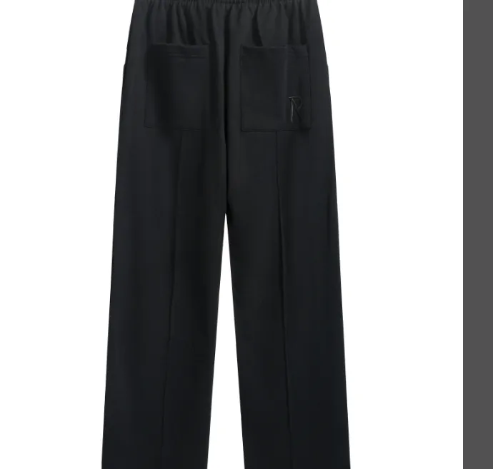 Representative Embroidered Logo Straight Drawstring Long Pants Aged Black Black Flower Grey S-XL Size