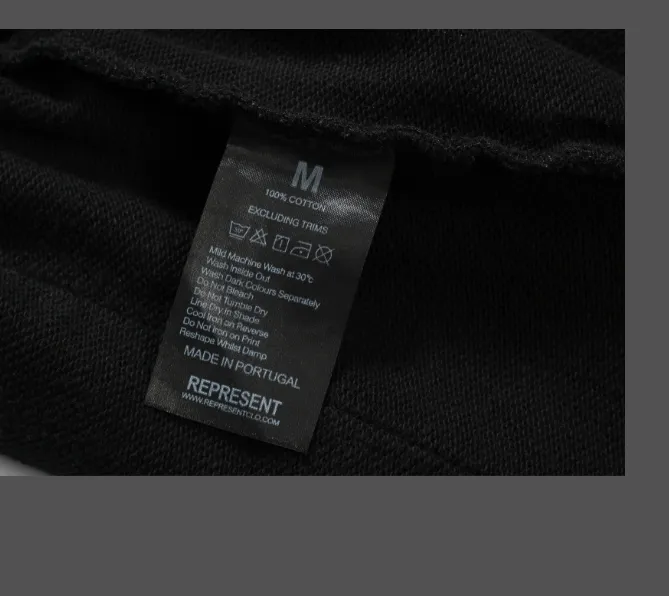 Representative Embroidered Logo Straight Drawstring Long Pants Aged Black Black Flower Grey S-XL Size