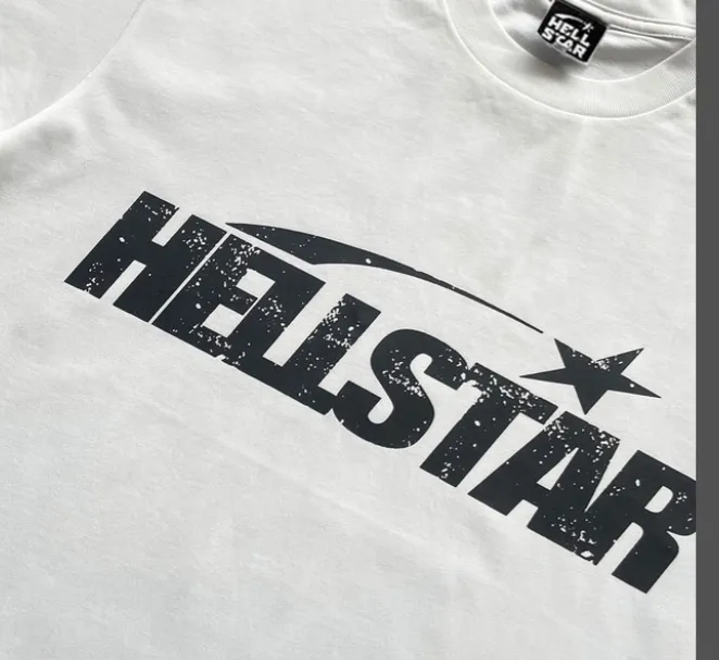 HELLSTAR STUDIOS unisex large logo pure cotton short sleeved T-shirt white