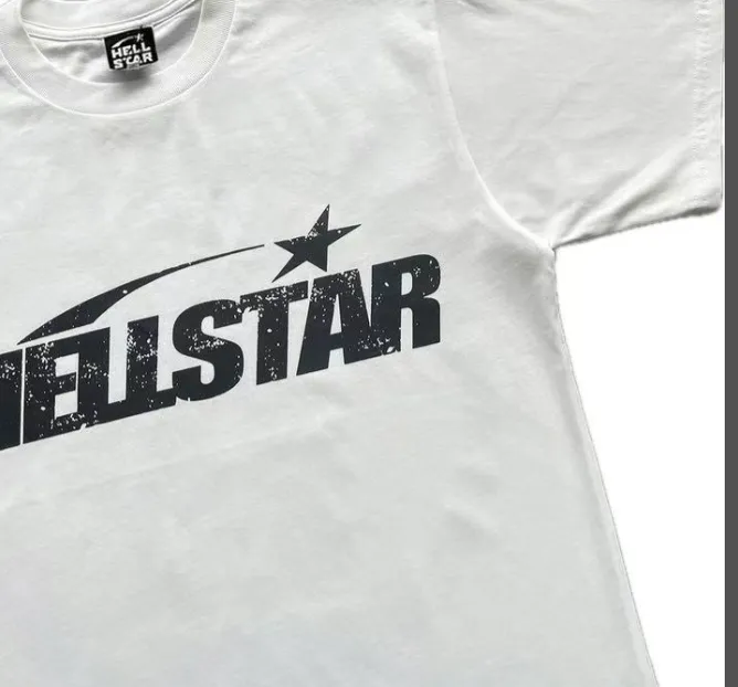 HELLSTAR STUDIOS unisex large logo pure cotton short sleeved T-shirt white