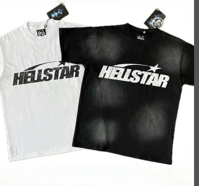 HELLSTAR STUDIOS unisex large logo pure cotton short sleeved T-shirt white