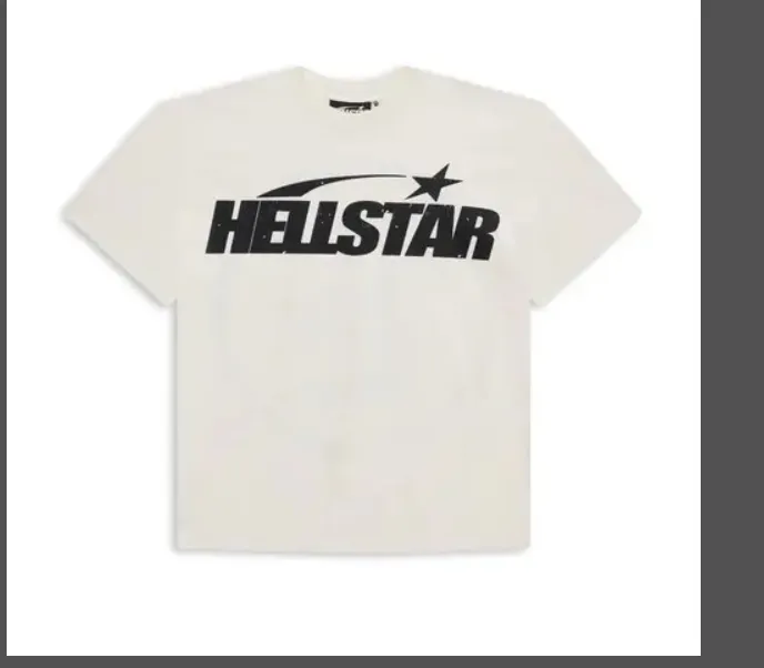 HELLSTAR STUDIOS unisex large logo pure cotton short sleeved T-shirt white