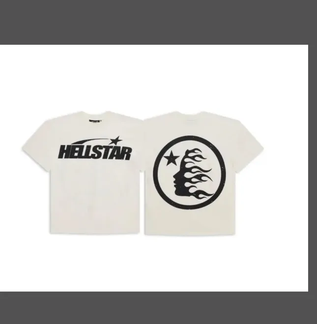 HELLSTAR STUDIOS unisex large logo pure cotton short sleeved T-shirt white