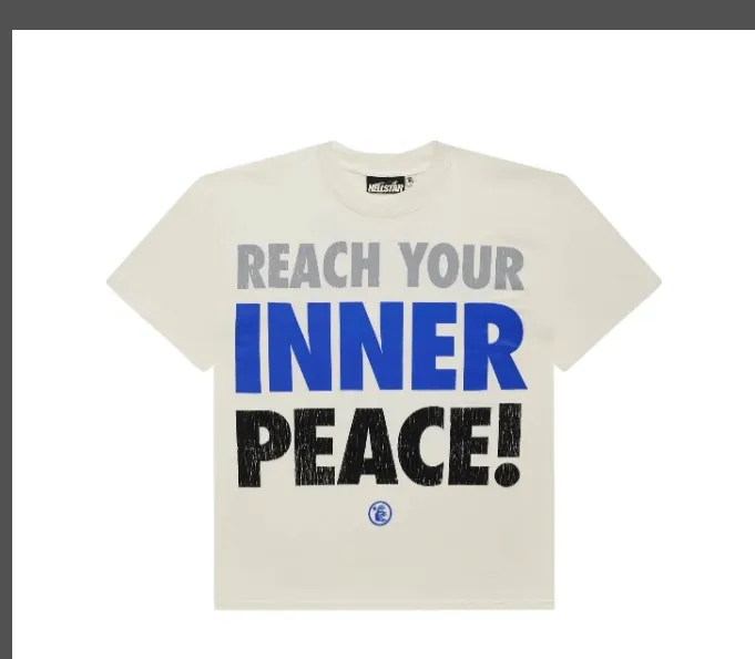 Hellstar Studios Inner Peace tee casual pure cotton short sleeved T-shirt in white and black