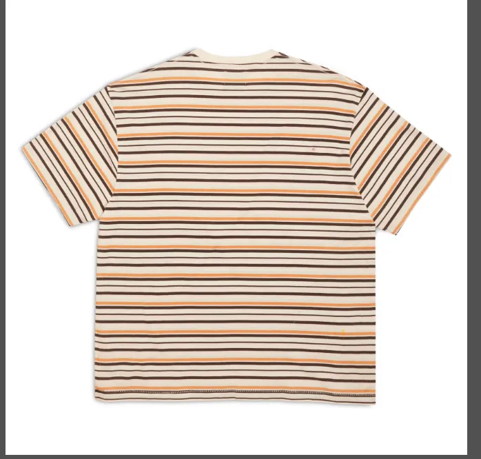 Gallery striped hand-painted letter printed short sleeved T-shirt striped S-XL