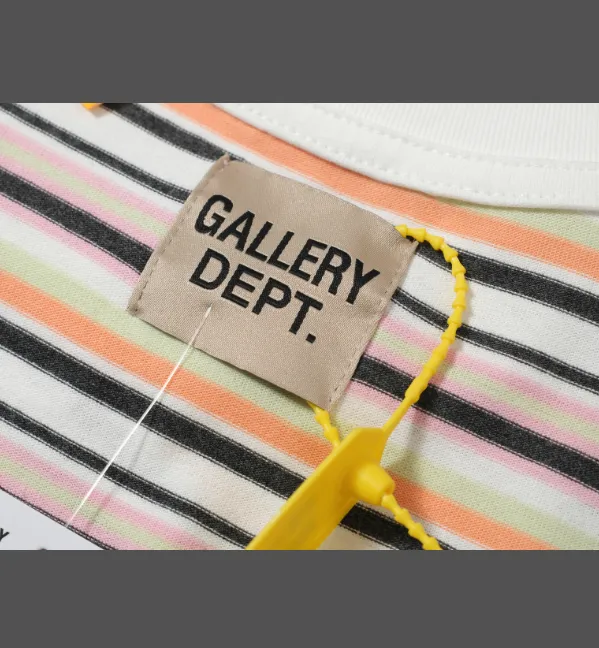 Gallery striped hand-painted letter printed short sleeved T-shirt striped S-XL