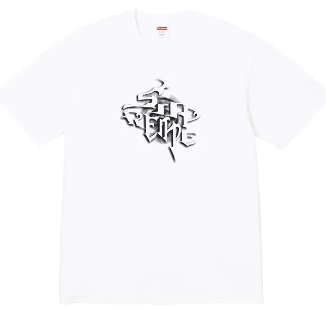 24FW WEEK18 letter printed T-shirt in black and white S M L XL