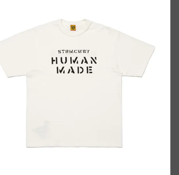 HUMAN MADE 24fw GRAPH T-SHIRT Retro LOGO English Duck Printed Cylinder Bamboo Cotton Short Sleeve T-shirt