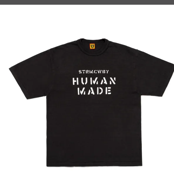 HUMAN MADE 24fw GRAPH T-SHIRT Retro LOGO English Duck Printed Cylinder Bamboo Cotton Short Sleeve T-shirt