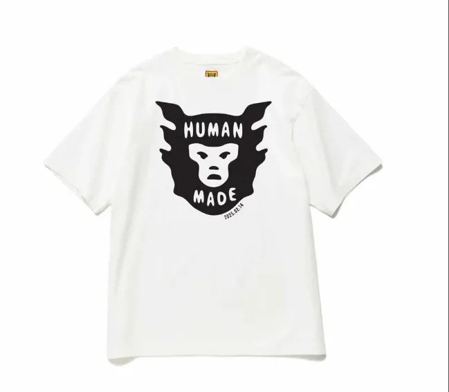 HUMAN MADE DAILY S S T-SHIRT Classic Large Logo English Alphabet Ape Pattern Printed Bamboo Cotton Cylinder Short Sleeve T-shirt