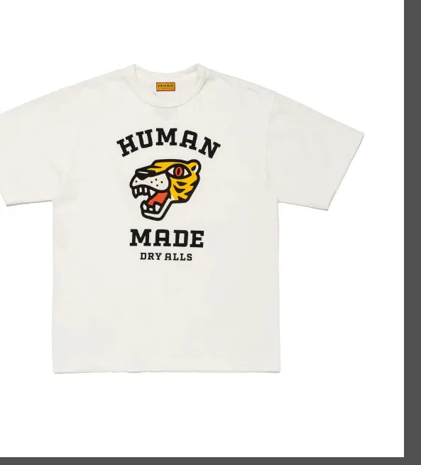 HUMAN MADE SS25 Tiger Head Pattern PBSG Printed Casual Round Neck Loose Short Sleeve T-shirt