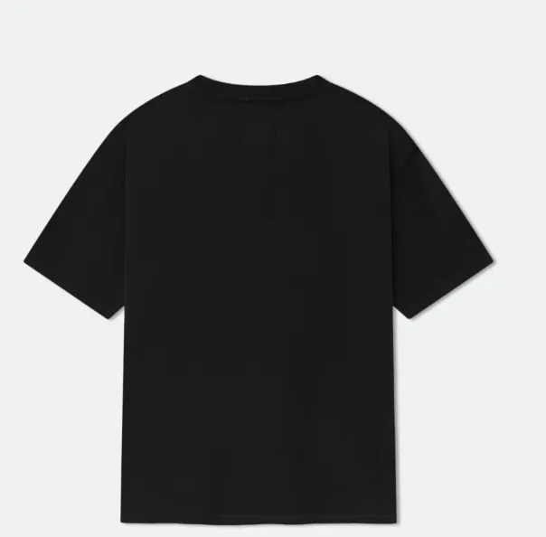 RHUDE BLACK CAVIAR TEE Retro English Letter Sturgeon Caviar Pattern Printed Short Sleeve T-shirt