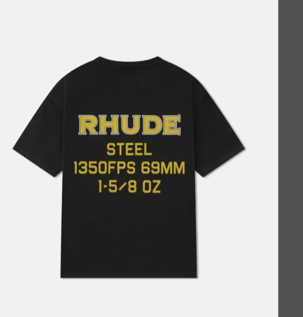 RHUDE STEEL TEE American retro English minimalist printed round neck short sleeved t-shirt