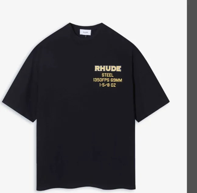 RHUDE STEEL TEE American retro English minimalist printed round neck short sleeved t-shirt