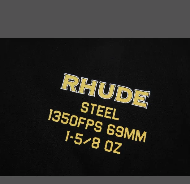 RHUDE STEEL TEE American retro English minimalist printed round neck short sleeved t-shirt