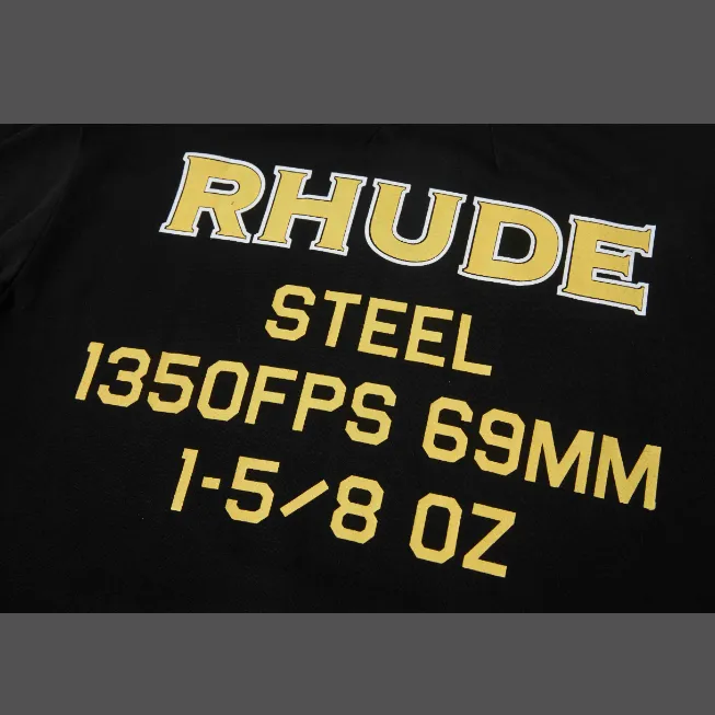 RHUDE STEEL TEE American retro English minimalist printed round neck short sleeved t-shirt