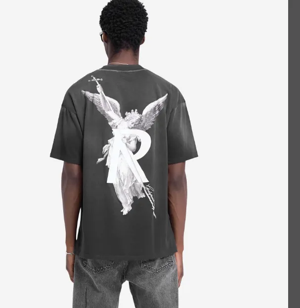 REPRESENT ARCHANGEL T-SHIRT Religious Theme Angel English Big R Printed Laundry Short Sleeve T-shirt