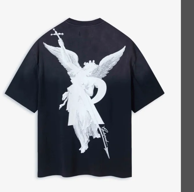 REPRESENT ARCHANGEL T-SHIRT Religious Theme Angel English Big R Printed Laundry Short Sleeve T-shirt