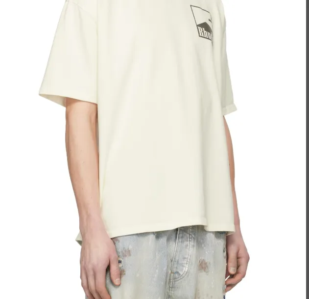 RHUDE Retro Marlboro Logo Printed Slogan Short Sleeve T-shirt Black White S-XL Size