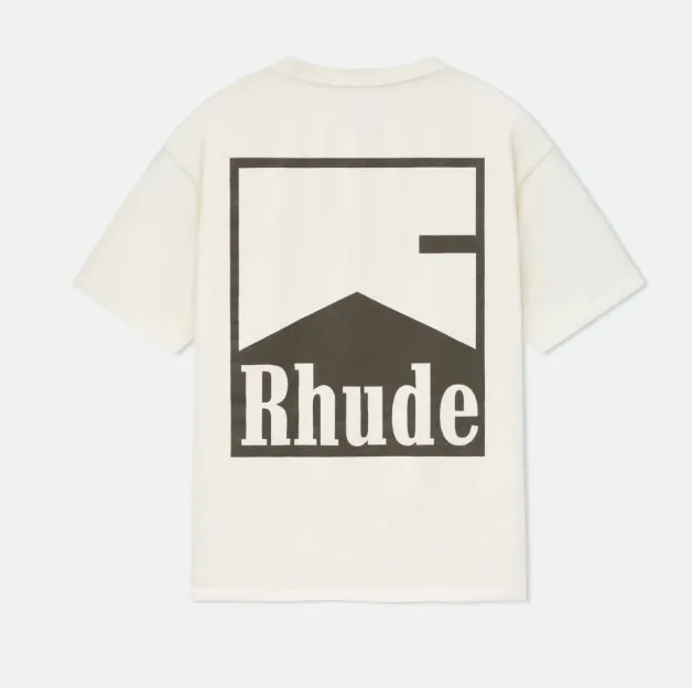 RHUDE Retro Marlboro Logo Printed Slogan Short Sleeve T-shirt Black White S-XL Size